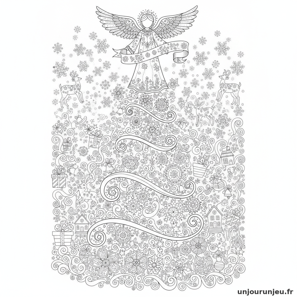 Coloriage Sapin Sapin Ange 07