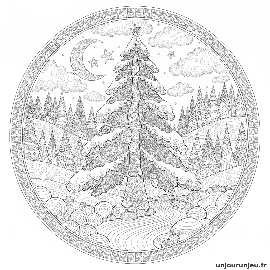 Coloriage Sapin Sapin Enneige 06