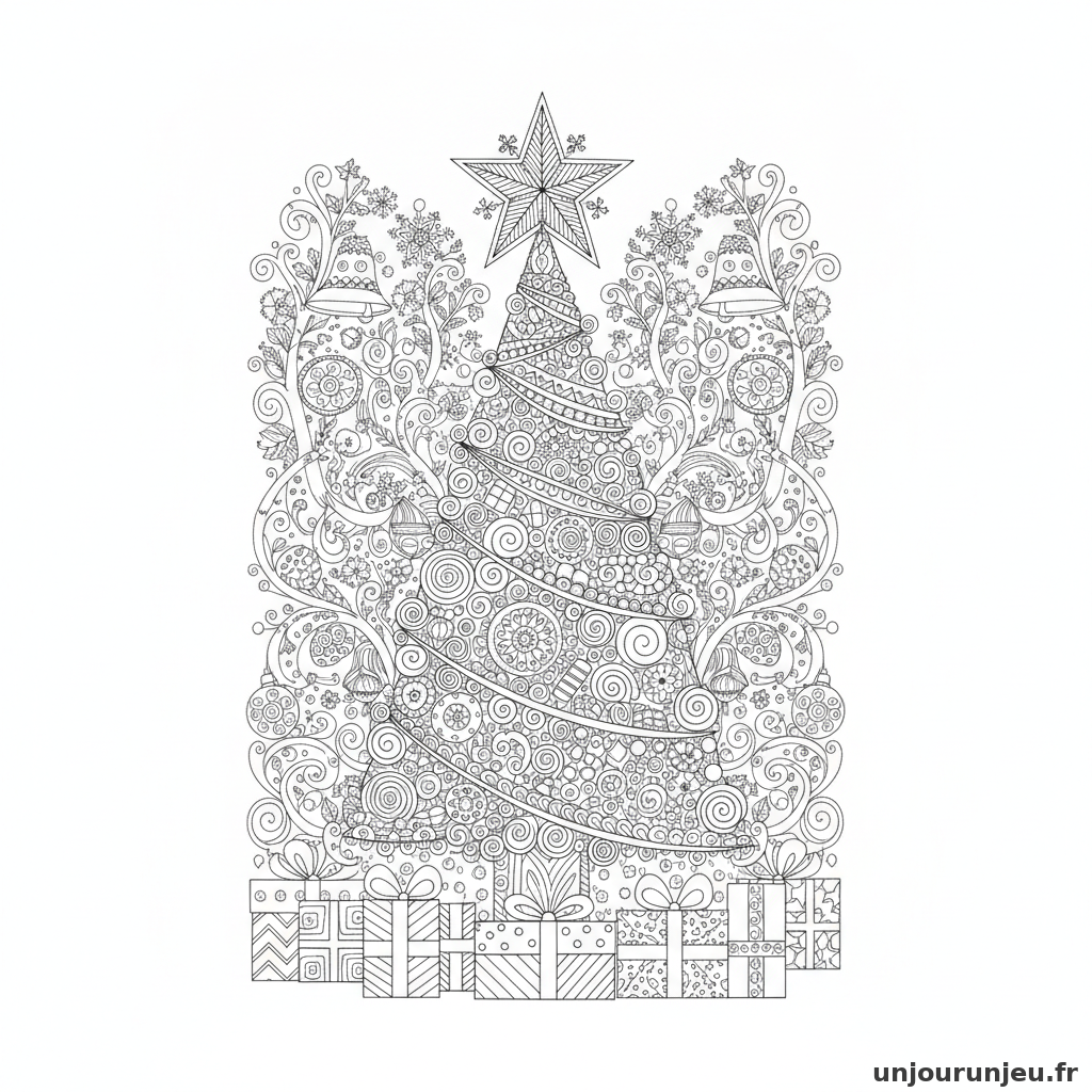 Coloriage Sapin Sapin Etoile 02