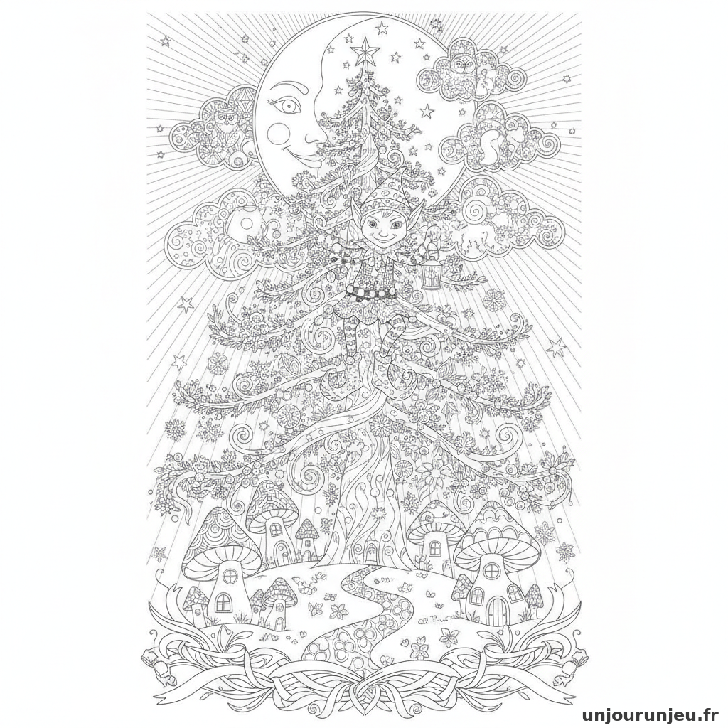 Coloriage Sapin Sapin Lutin 17