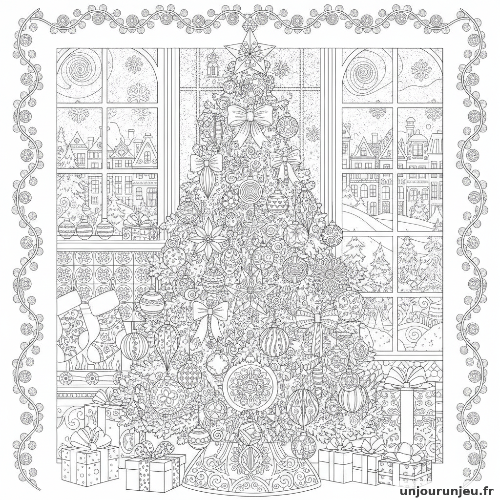 Coloriage Sapin Sapin Noel Decore 01