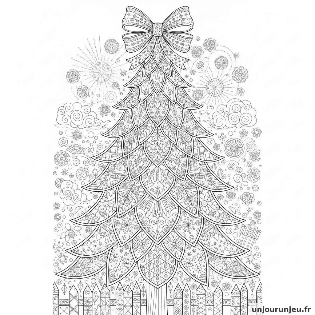 Coloriage Sapin Sapin Noeud 10