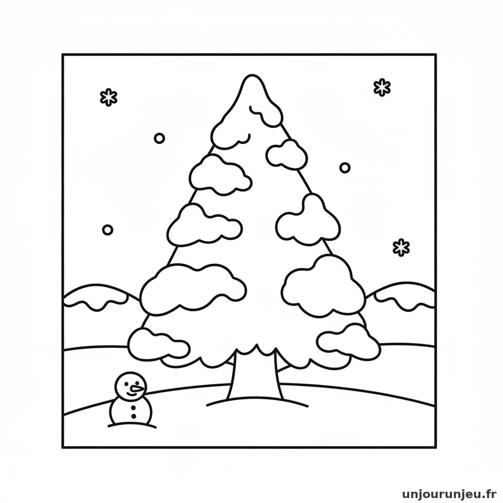 Coloriage Sapin Sapin Enneige 06