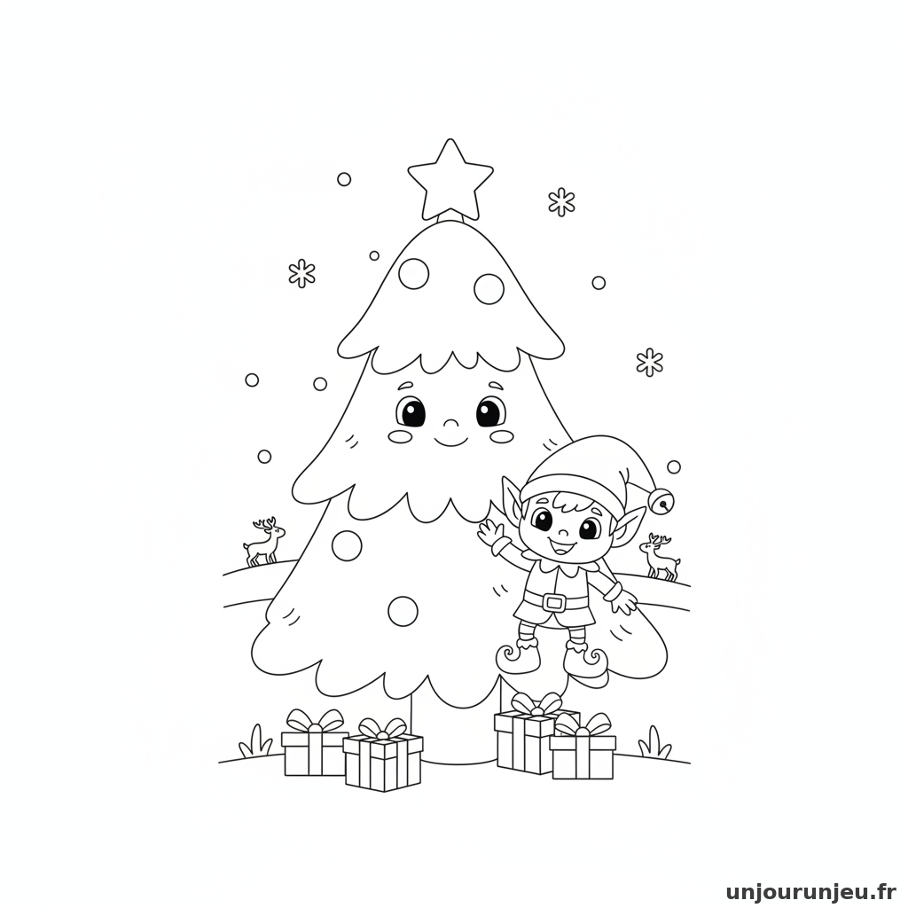 Coloriage Sapin Sapin Lutin 17
