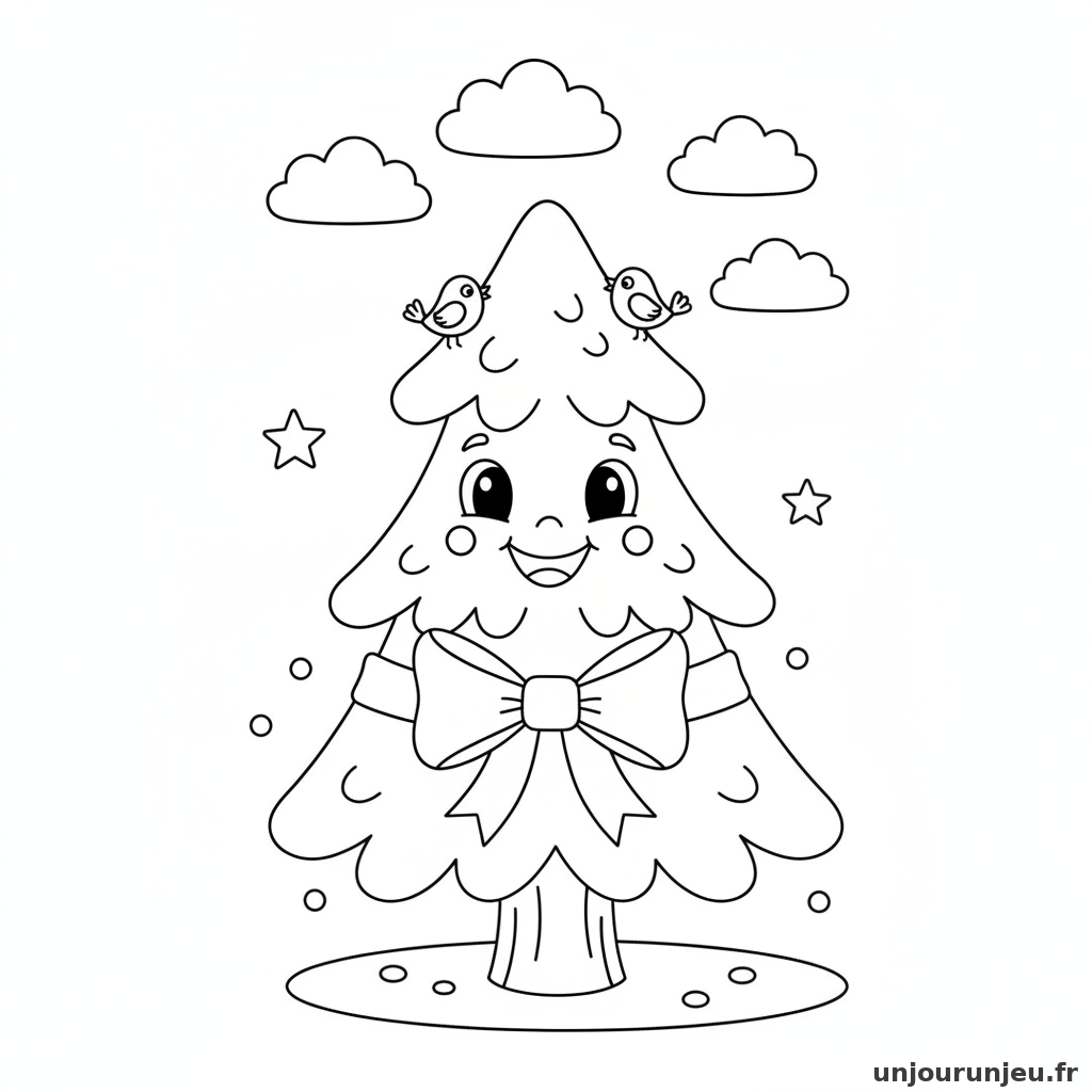 Coloriage Sapin Sapin Noeud 10