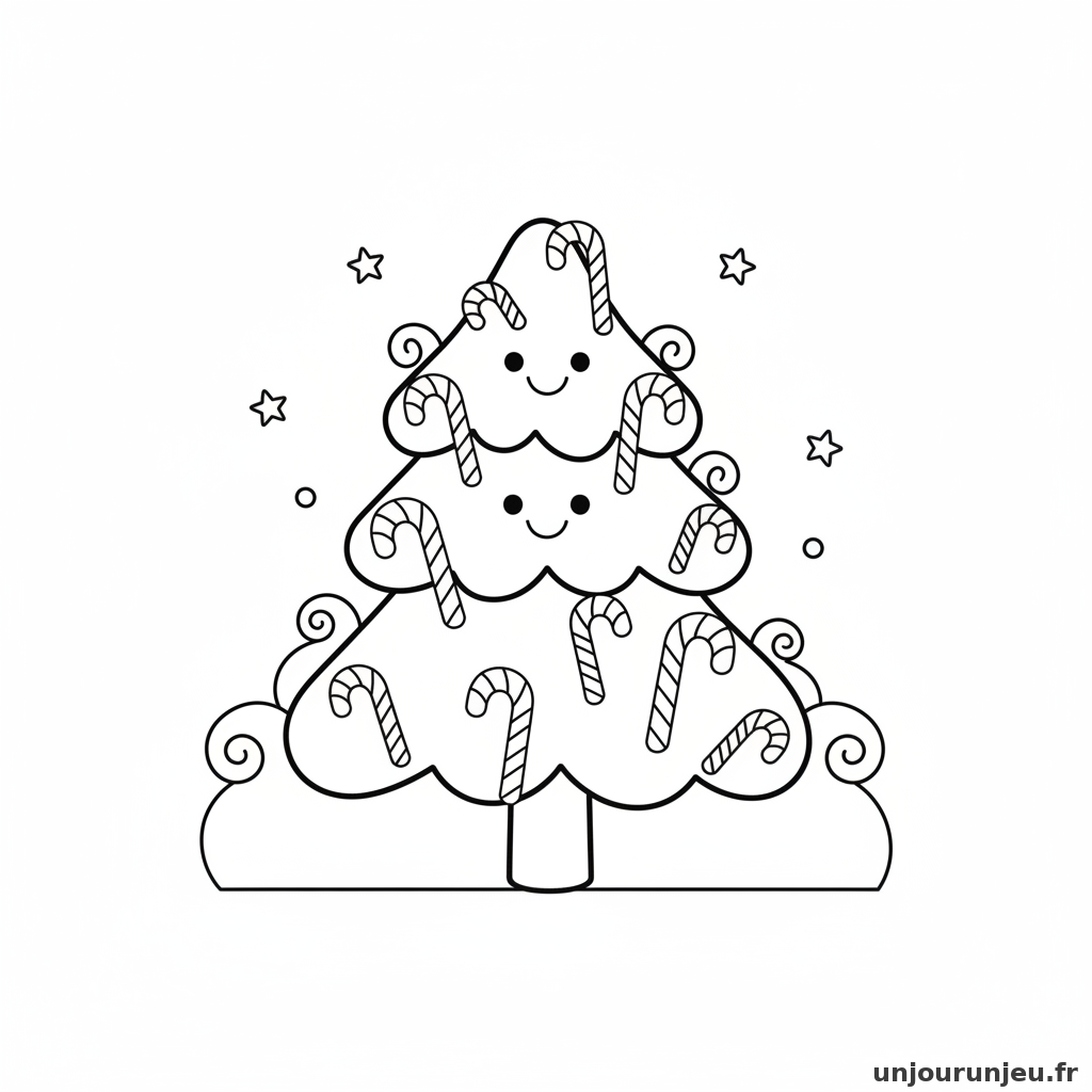 Coloriage Sapin Sapin Sucres Dorge 08