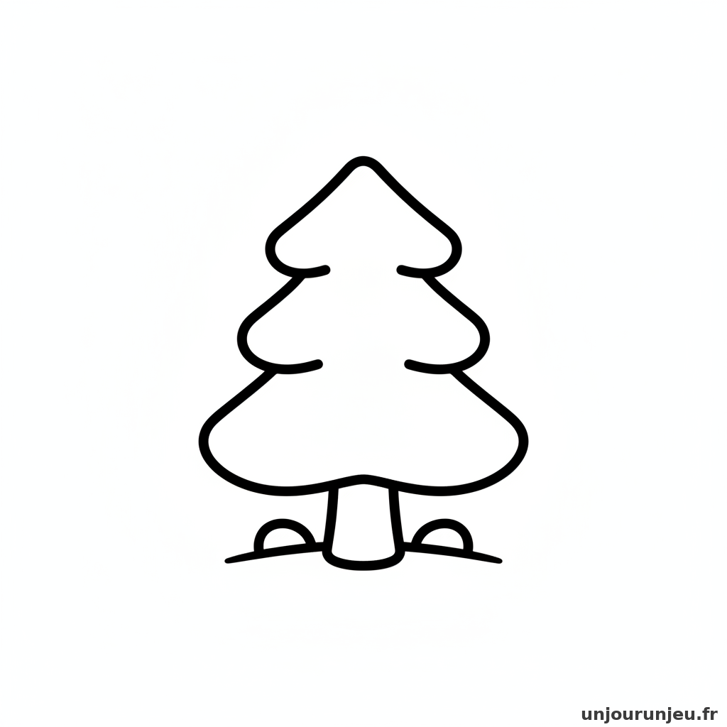 Coloriage Sapin Petit Sapin Mignon 09