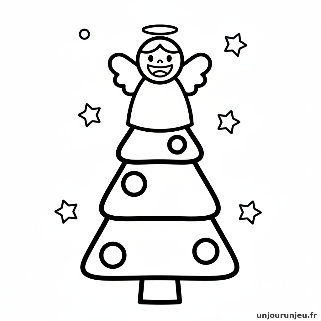 Coloriage Sapin Sapin Ange 07