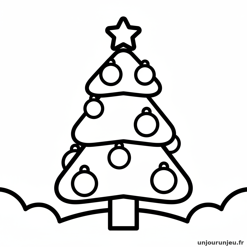 Coloriage Sapin Sapin Boules 05