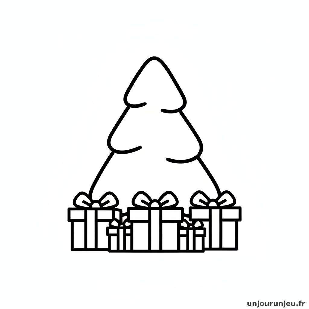 Coloriage Sapin Sapin Cadeaux 04