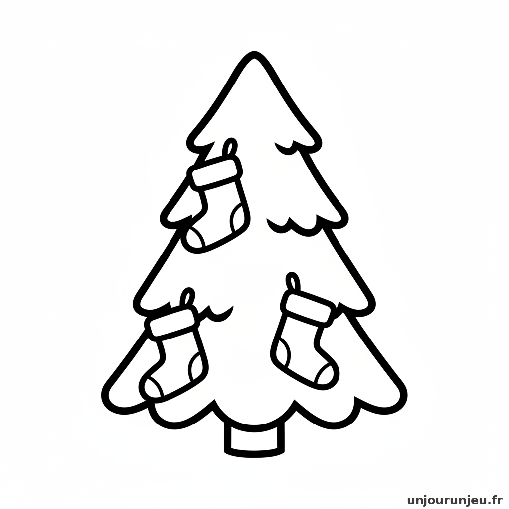 Coloriage Sapin Sapin Chaussettes 11