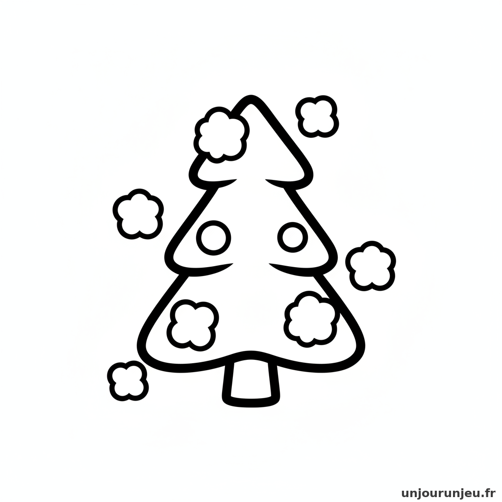 Coloriage Sapin Sapin Flocons 19