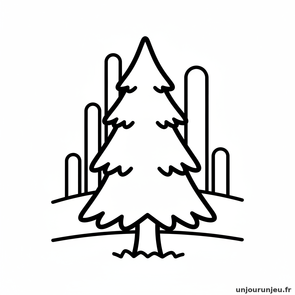 Coloriage Sapin Sapin Foret 13