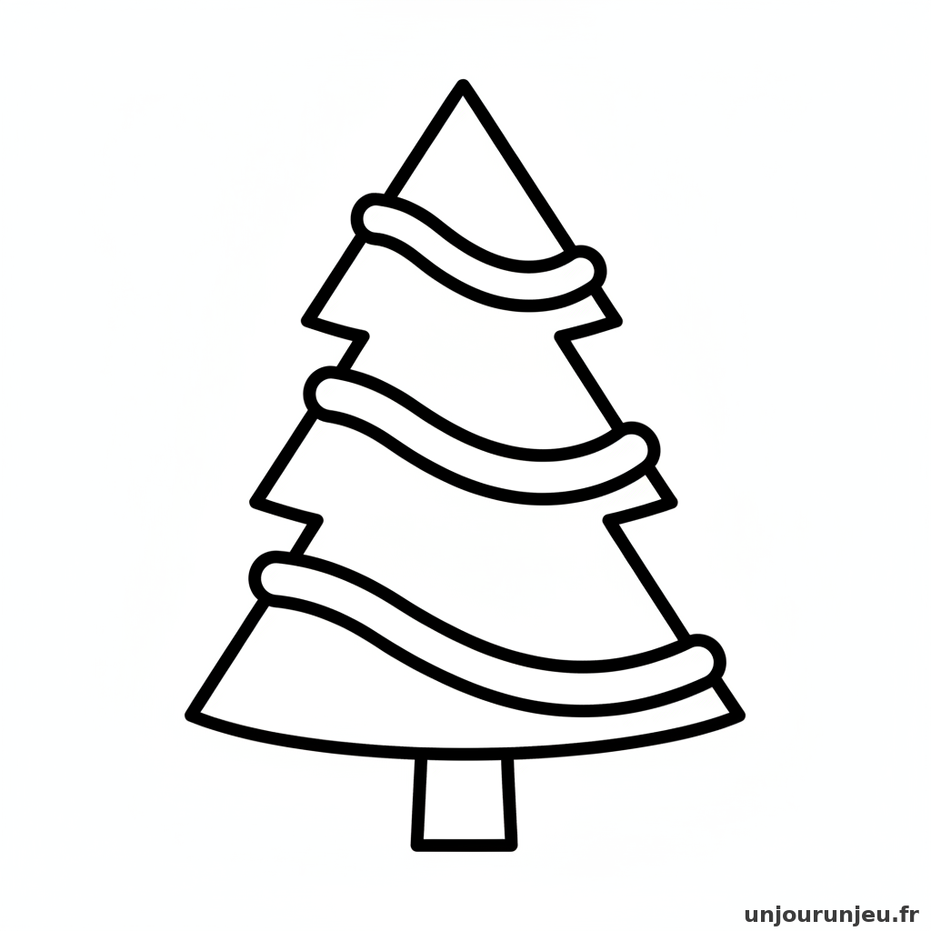 Coloriage Sapin Sapin Guirlandes 03