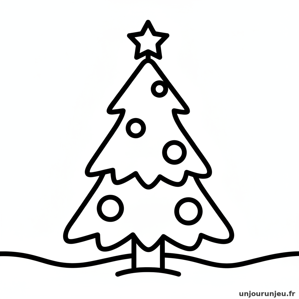 Coloriage Sapin Sapin Noel Decore 01