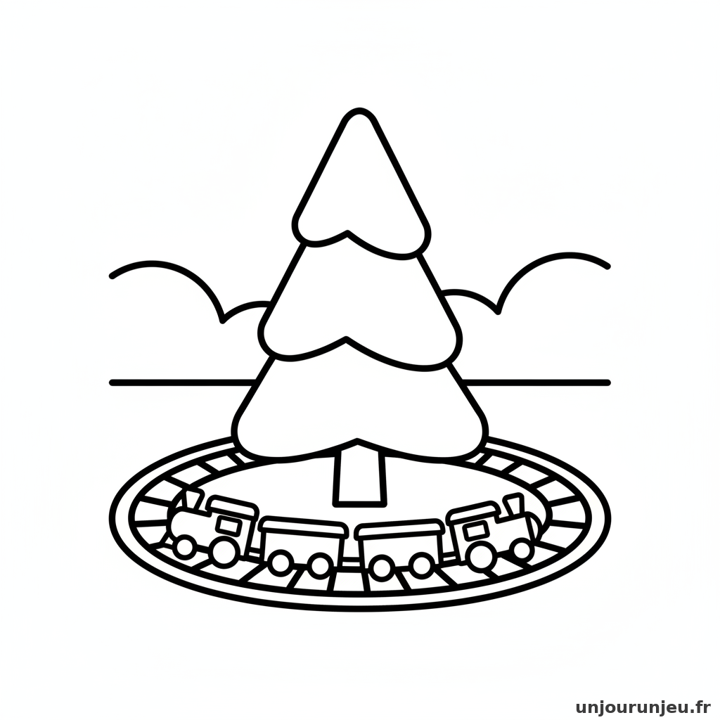 Coloriage Sapin Sapin Train Electrique 15
