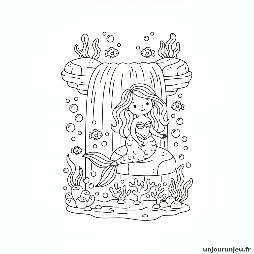 Coloriage Sirene Sirene Pied Dune Cascade Marine 18
