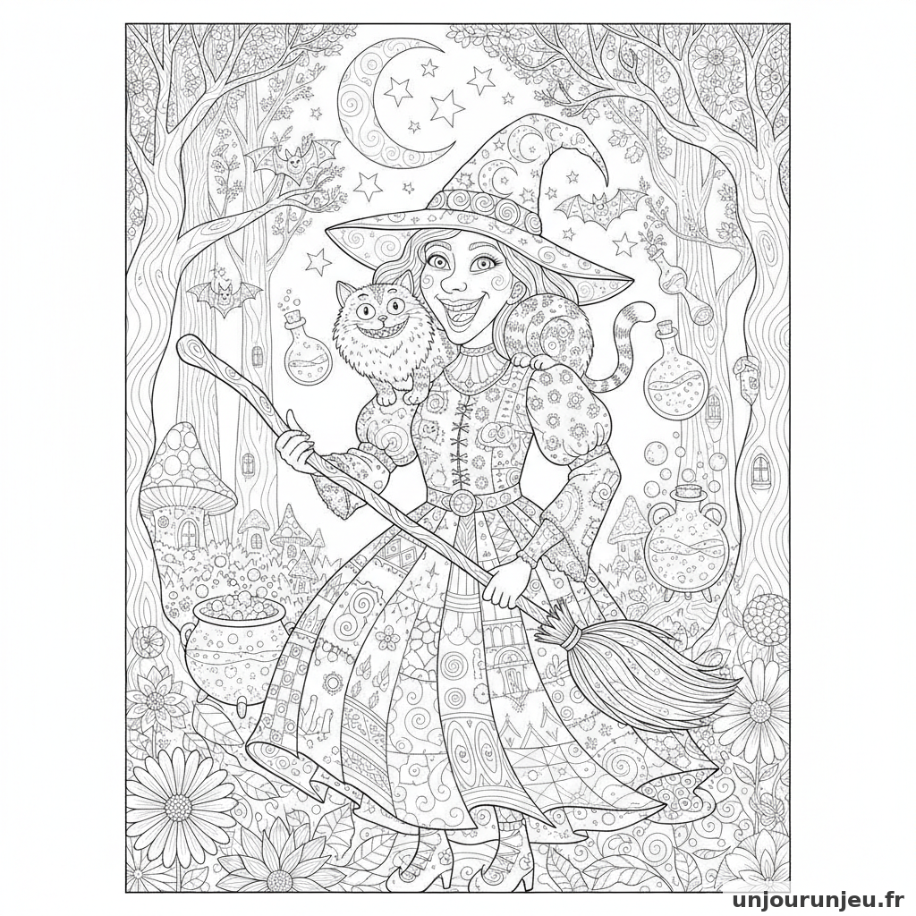 Coloriage Sorciere Sorciere Rigolote 11