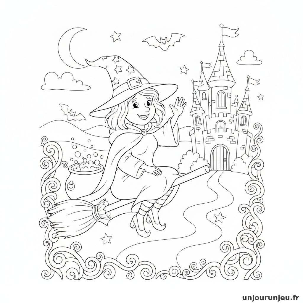 Coloriage Sorciere Sorciere Chateau 20
