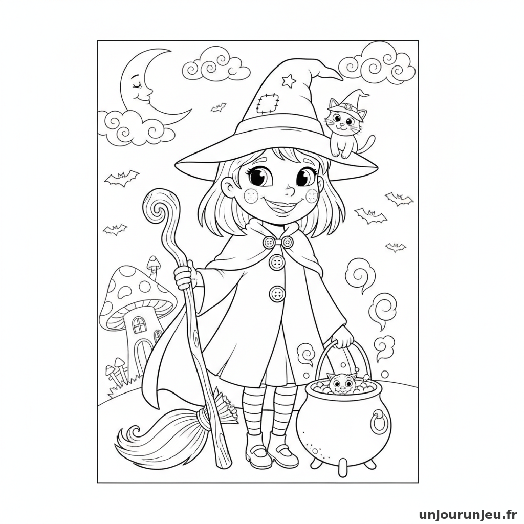 Coloriage Sorciere Sorciere Rigolote 11