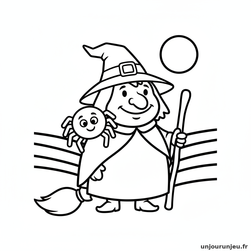 Coloriage Sorciere Sorciere Araignee 09