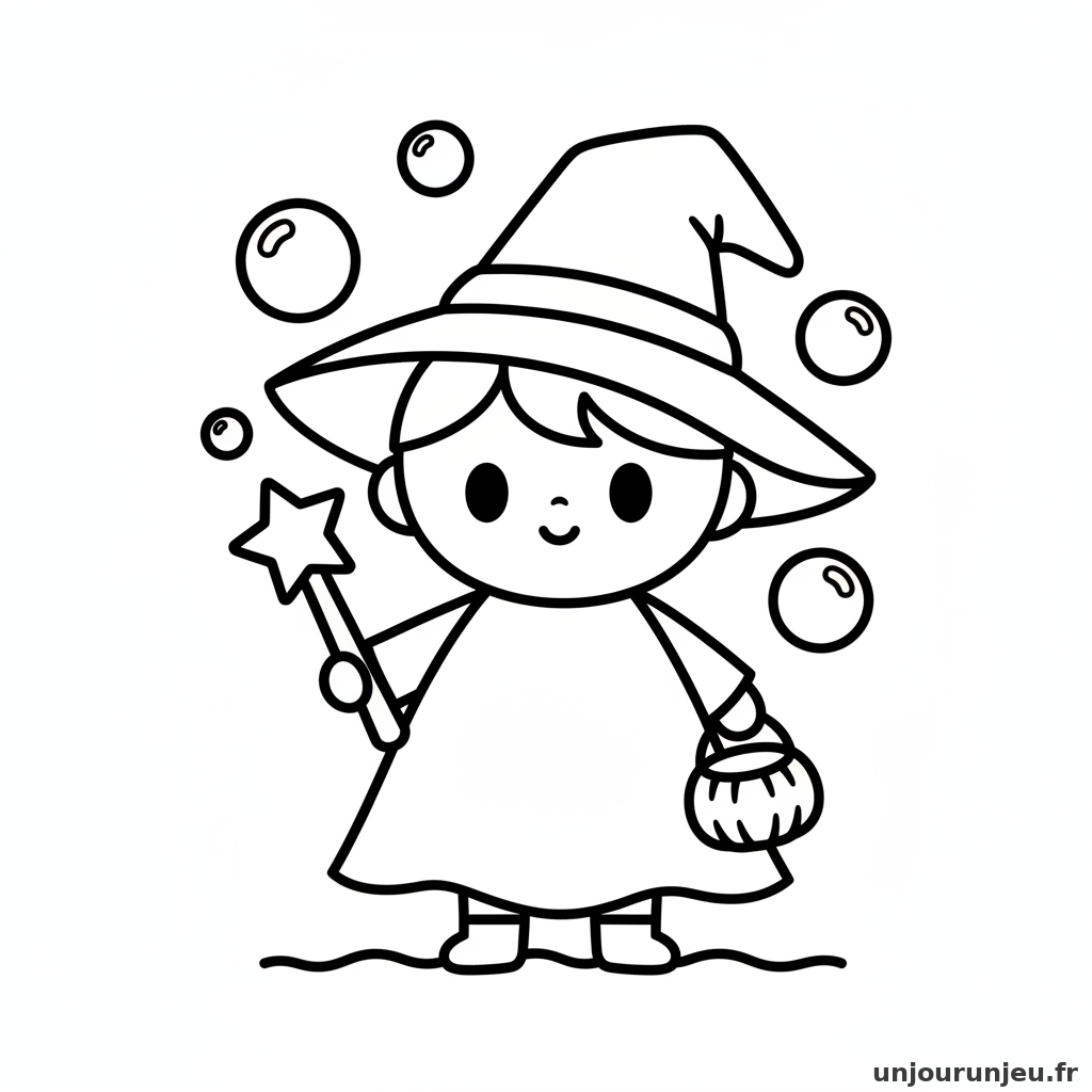 Coloriage Sorciere Sorciere Bebe Kawaii 15