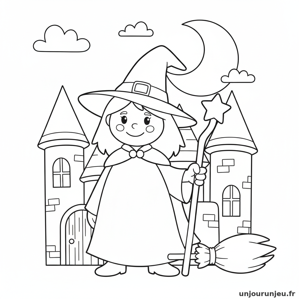 Coloriage Sorciere Sorciere Chateau 20