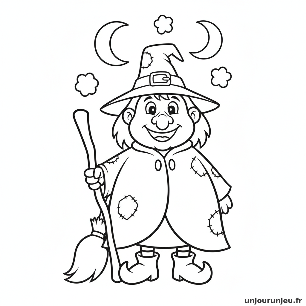 Coloriage Sorciere Sorciere Rigolote 11