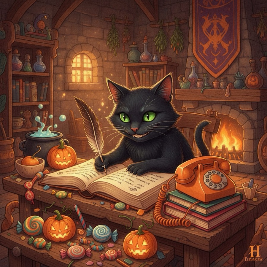 La sorcière Carabelle et son chat noir